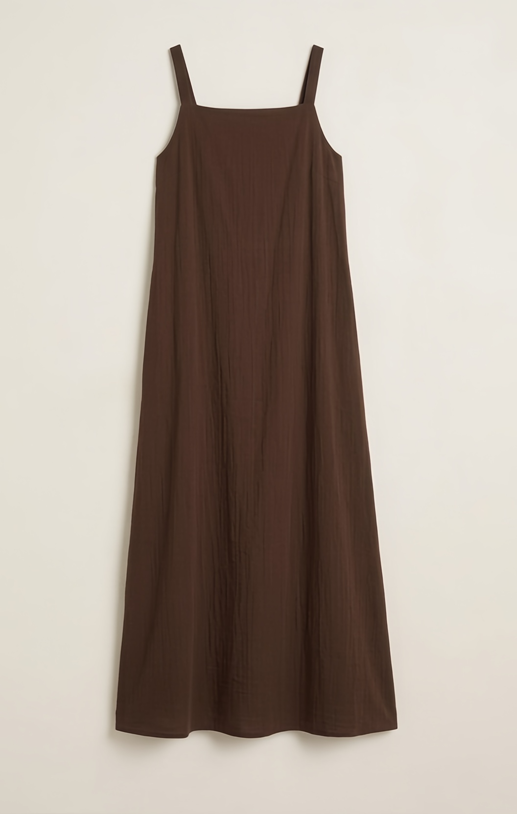 Elegant Tie-Back Cotton Linen Maxi Dress – Espresso