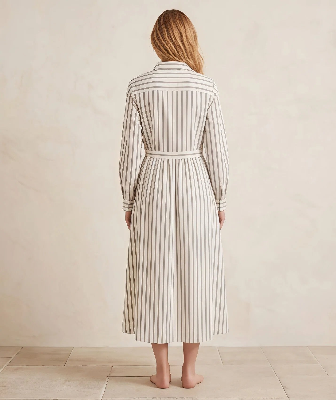 Long Sleeve Shirt Dress – Marina Stripe