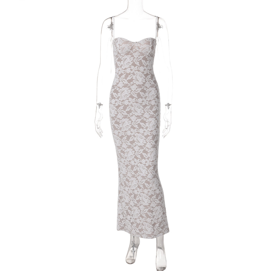 Elegant Floral Lace Maxi Dress - Bodycon Cami Mermaid Long Dress (Wholesale)