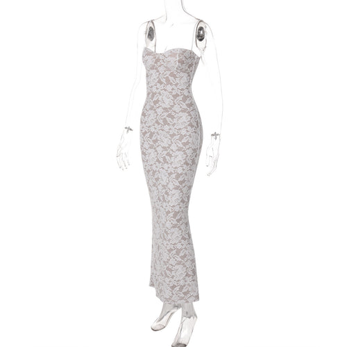 Elegant Floral Lace Maxi Dress - Bodycon Cami Mermaid Long Dress (Wholesale)