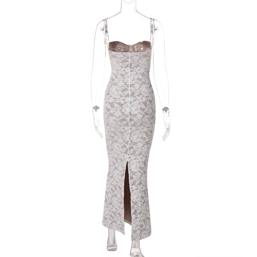 Elegant Floral Lace Maxi Dress - Bodycon Cami Mermaid Long Dress (Wholesale)